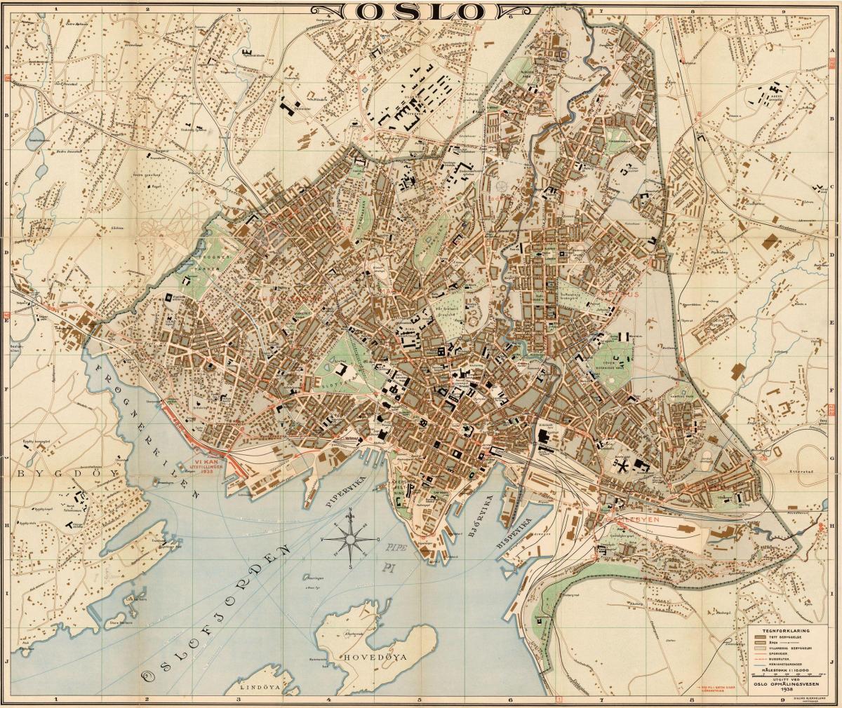Mapa histórico de Oslo